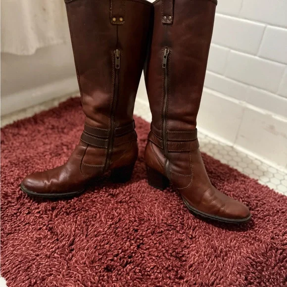 Børn Leather Knee-High Boots - Picture 5 of 7